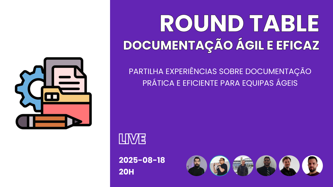 Banner para Roundtable - Documentação ágil e eficaz - Parte 1